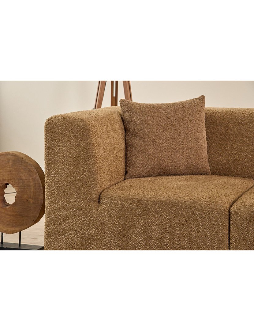 Sofá Modular Chaise Longue Raks Castanho