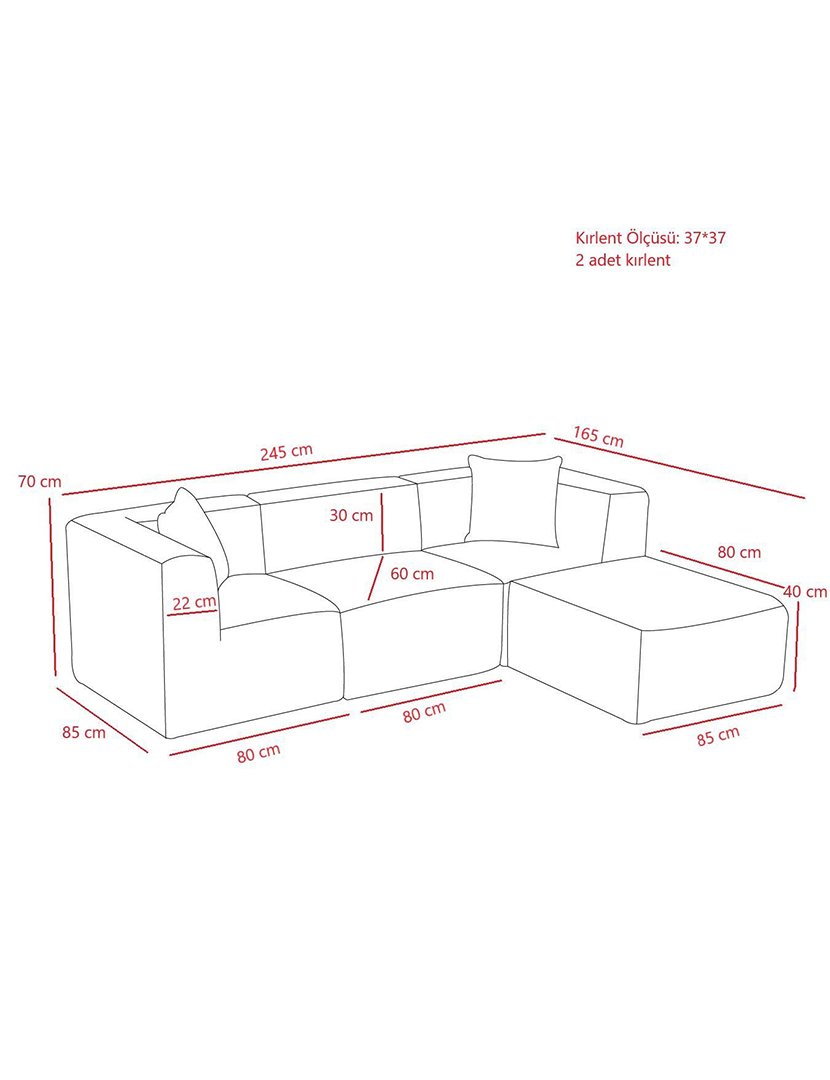 Sofá Modular Chaise Longue Raks Verde