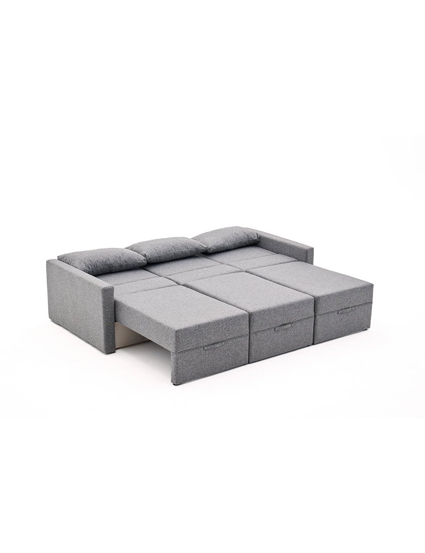 Sofá Cama Chaise Longue Saros Cinzento