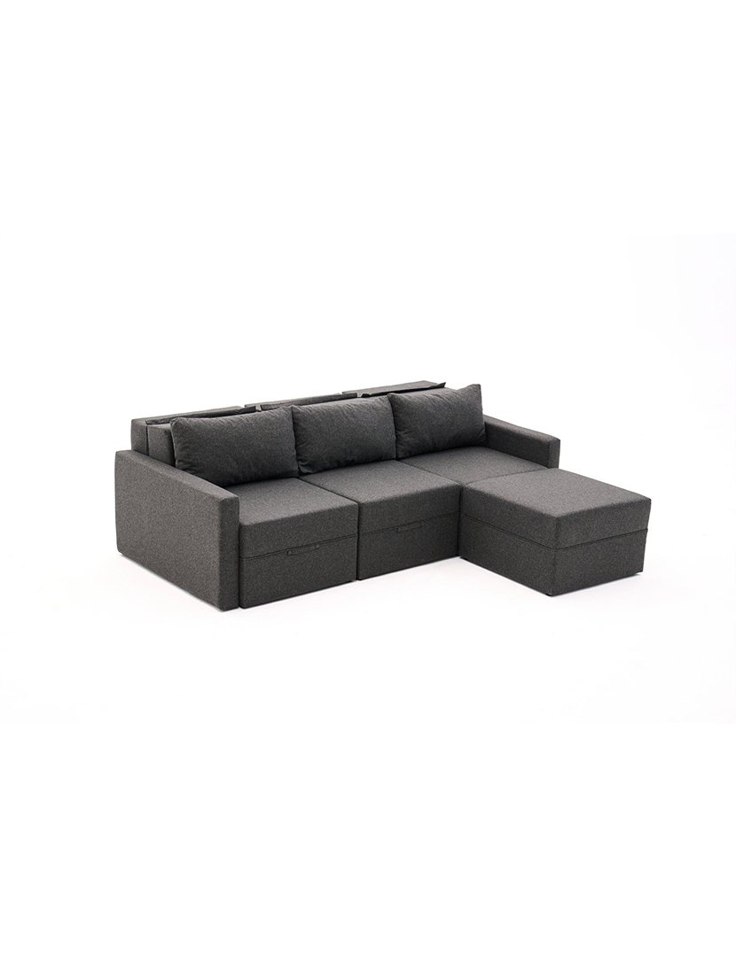 Sofá Cama Chaise Longue Direito Saros Antracite