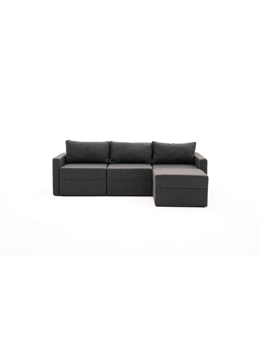 Sofá Cama Chaise Longue Direito Saros Antracite
