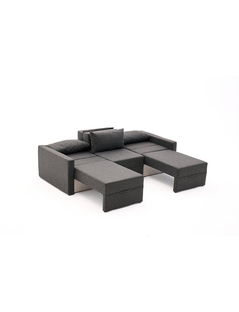 Sofá Cama Chaise Longue Direito Saros Antracite