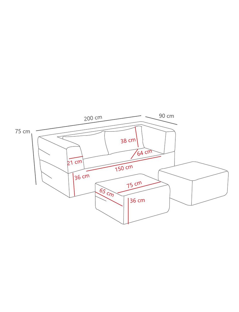 Sofá Cama 2L Pirgos Laranja