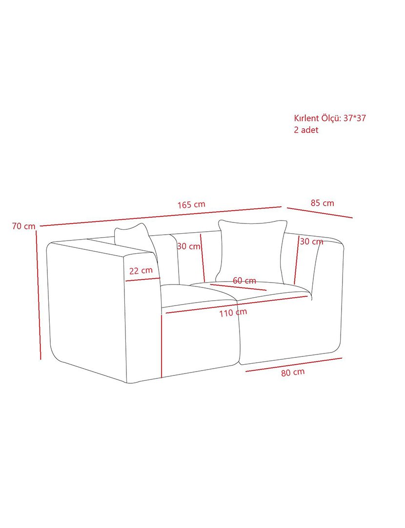 Sofá Modular 2L Raks Antracite