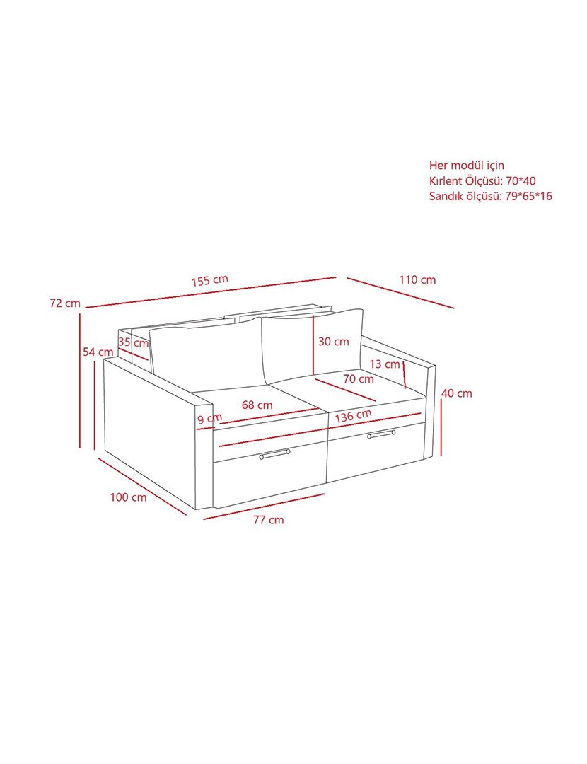 Sofá Cama 2L Saros Creme