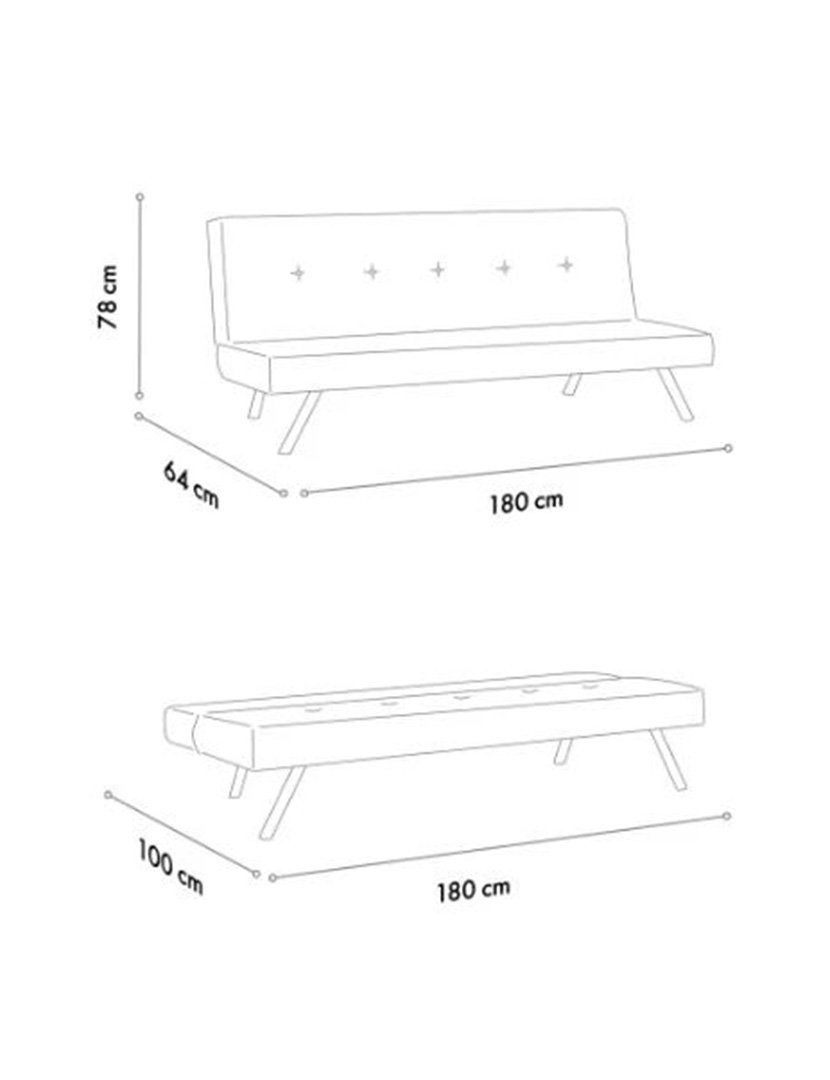 Sofá Cama 3L Zola Preto