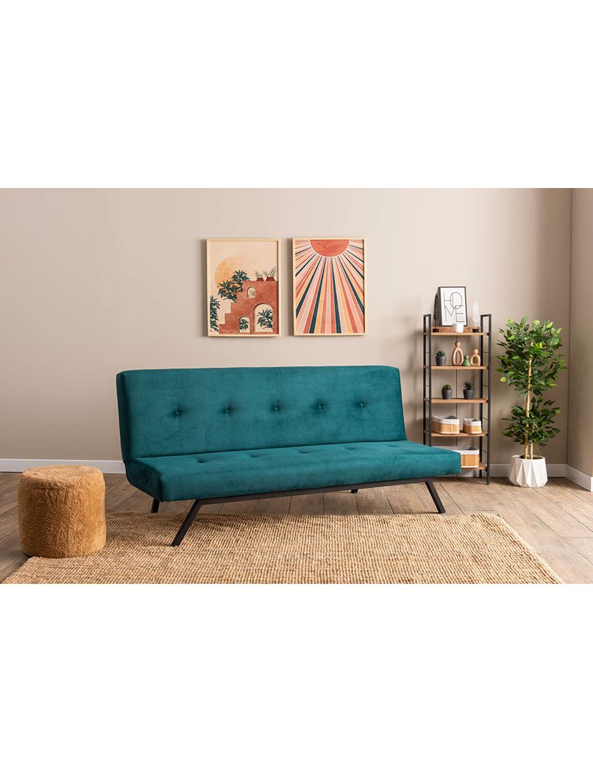 Sofá Cama 3L Zola Verde Petróleo