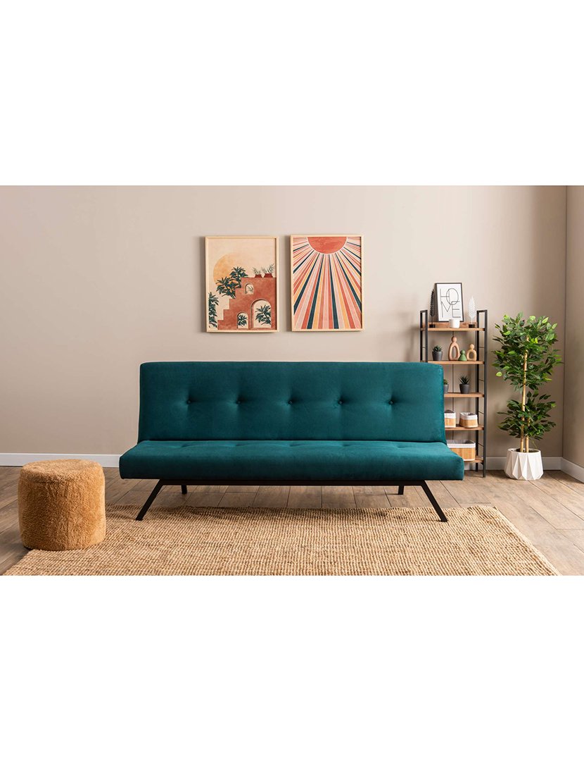 Sofá Cama 3L Zola Verde Petróleo