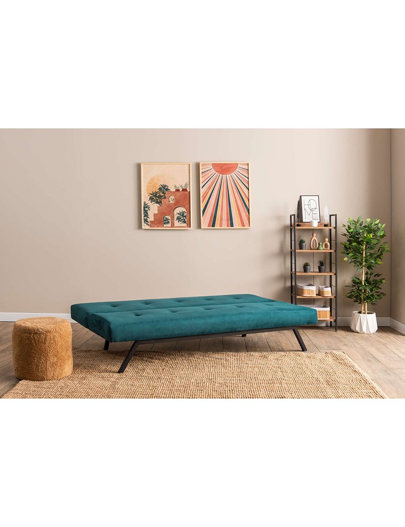 Sofá Cama 3L Zola Verde Petróleo