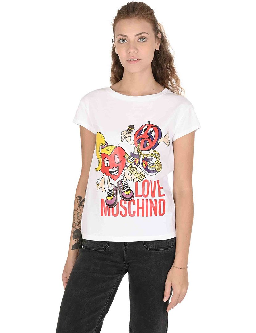 T-Shirt Senhora Branco com Estampado