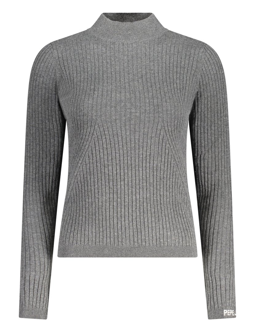 Camisola de Malha Senhora com Gola Cinzento