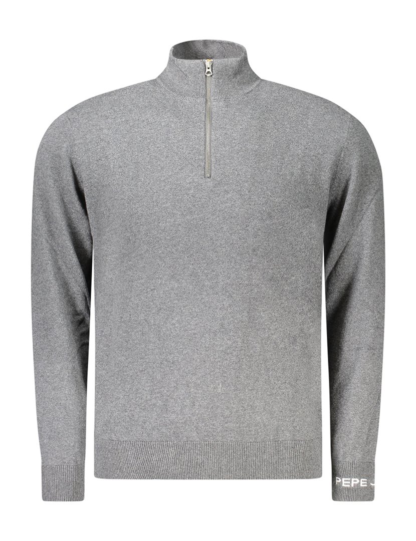 Camisola de Malha Homem com Gola Meio Fecho Cinzento