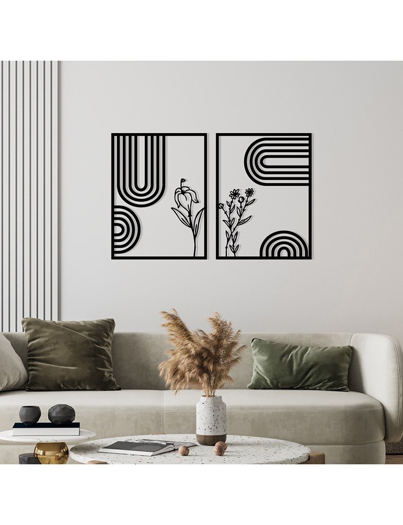 Decoração Parede Metal Mid Century Leaves