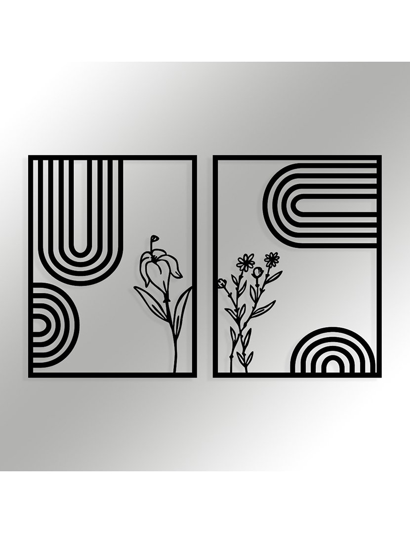 Decoração Parede Metal Mid Century Leaves