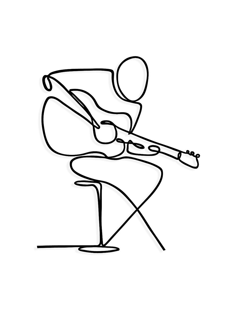 Decoração Parede Metal Musician