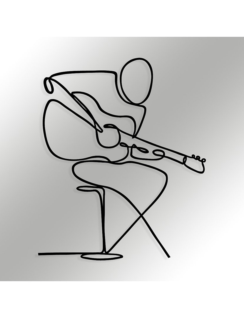 Decoração Parede Metal Musician