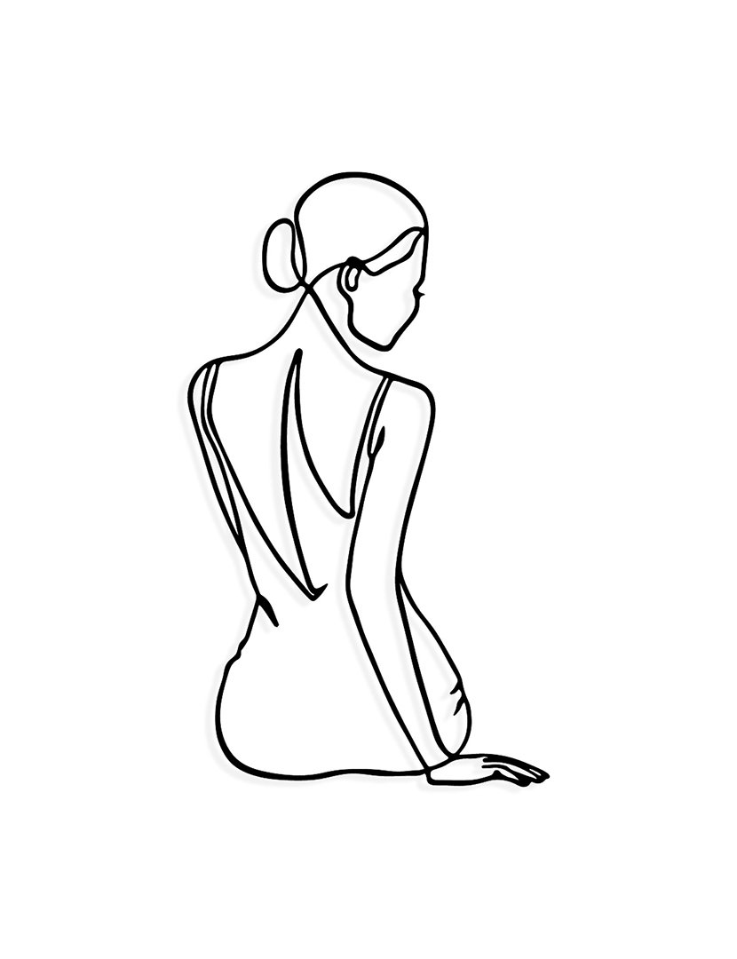 Decoração Parede Metal Woman's Back