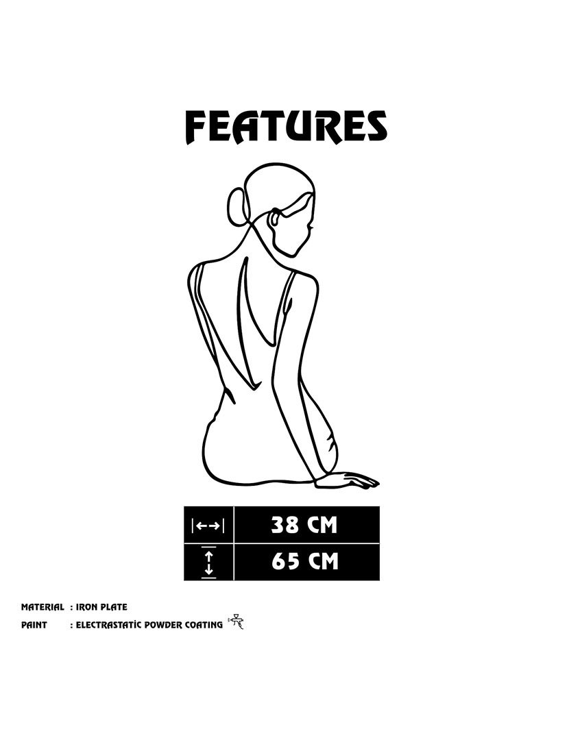 Decoração Parede Metal Woman's Back