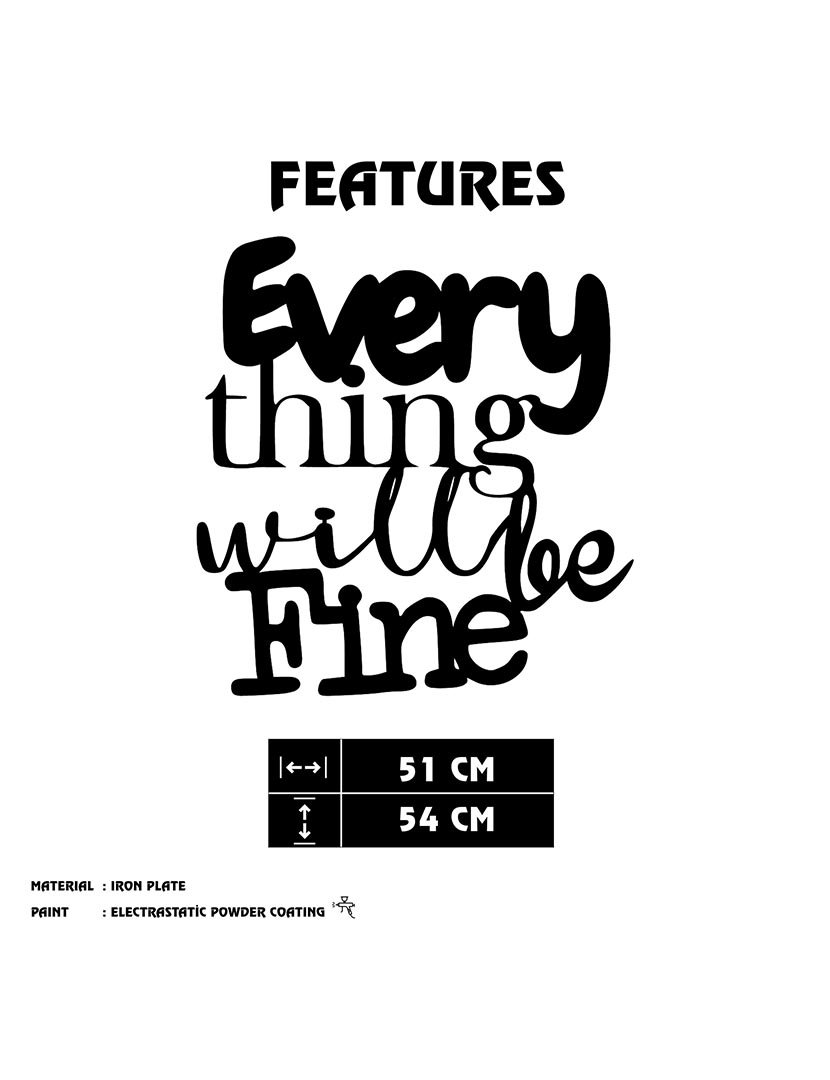 Decoração Parede Metal Every Thing Black