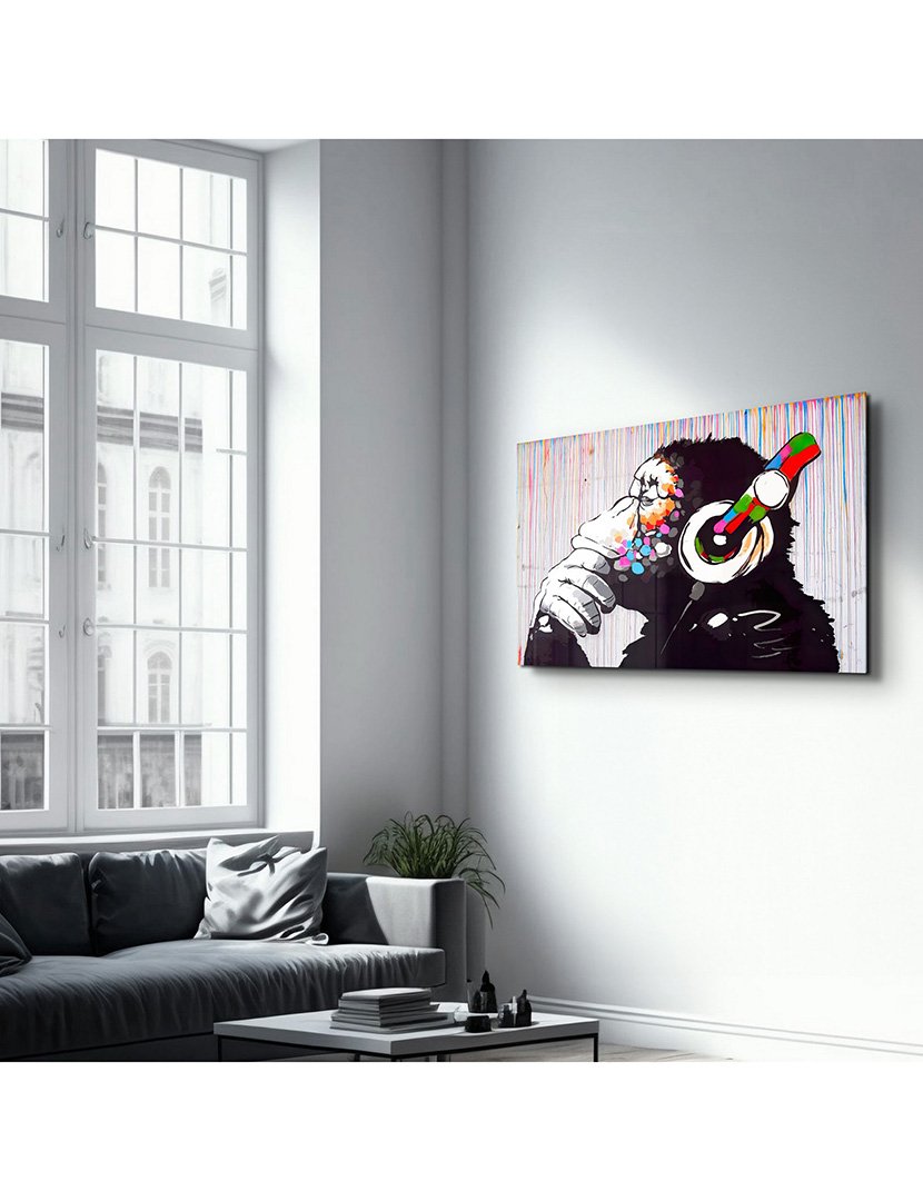 Pintura Vidro Temperado Monkey Music