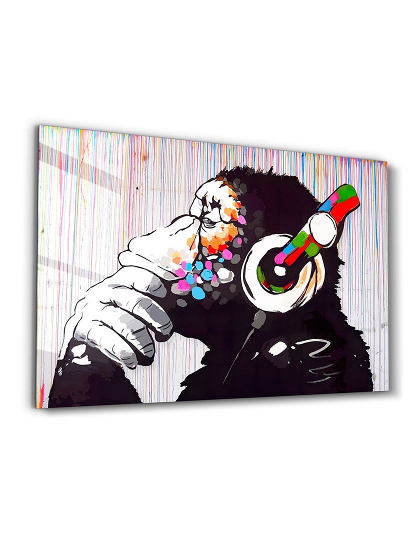 Pintura Vidro Temperado Monkey Music
