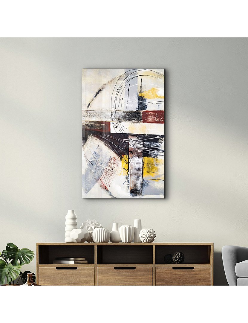 Pintura Vidro Temperado Geométrico