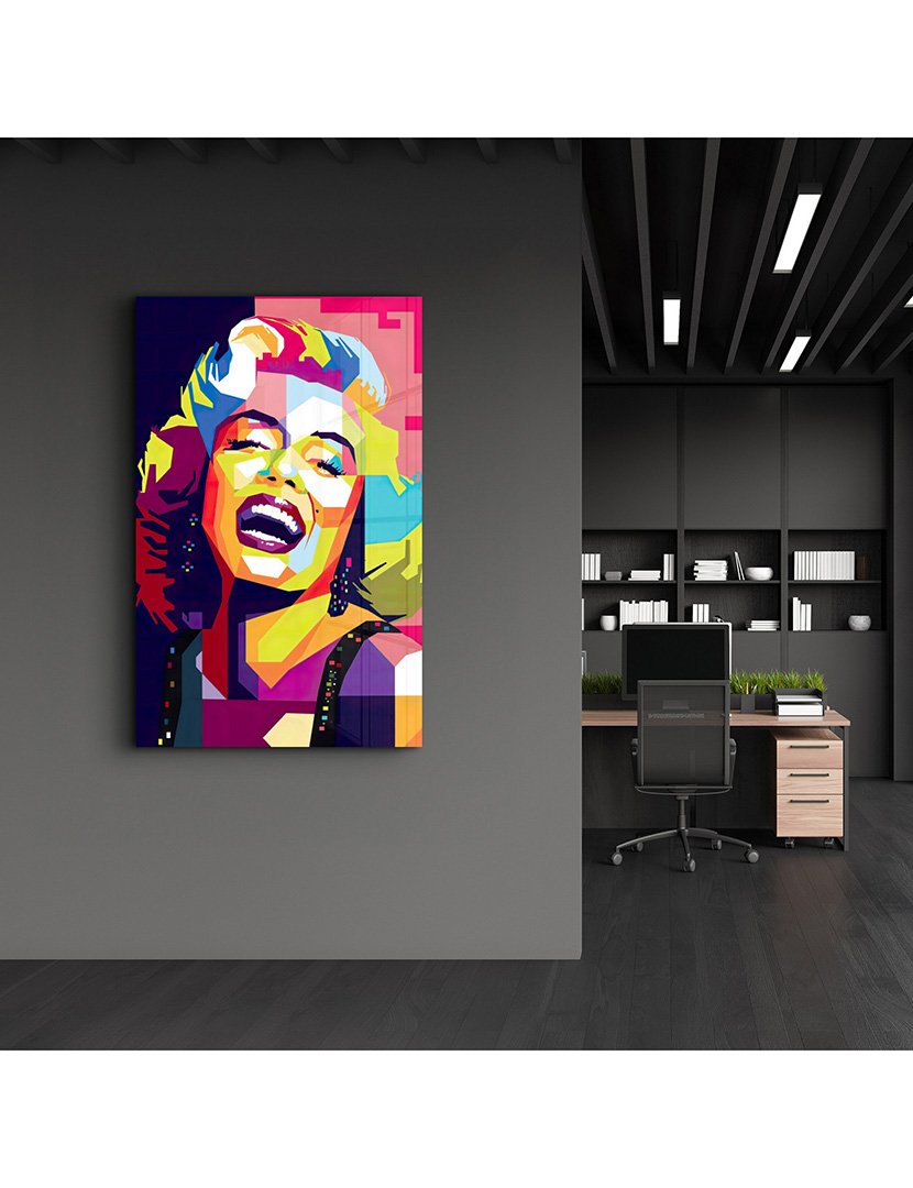Pintura Vidro Temperado Color Marilyn Monroe