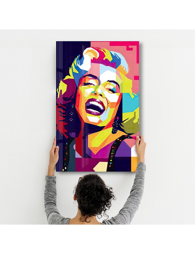 Pintura Vidro Temperado Color Marilyn Monroe