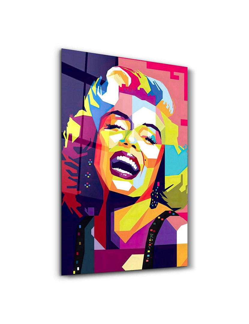 Pintura Vidro Temperado Color Marilyn Monroe