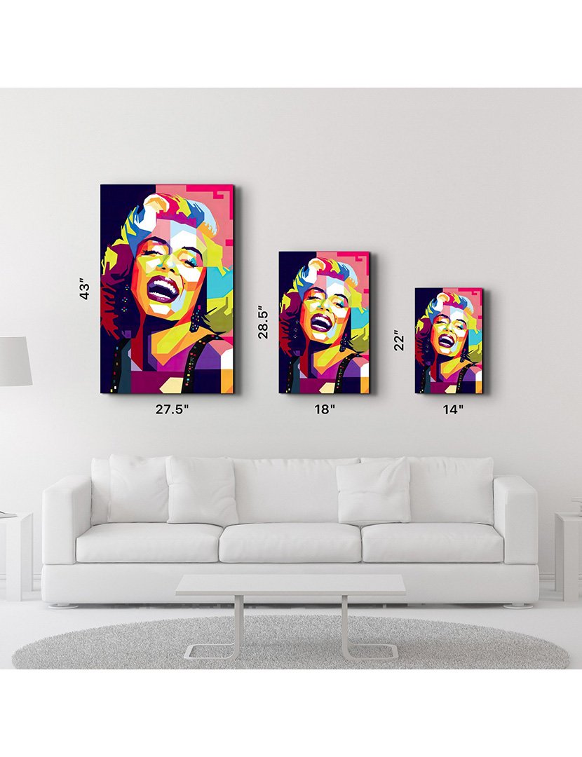 Pintura Vidro Temperado Color Marilyn Monroe