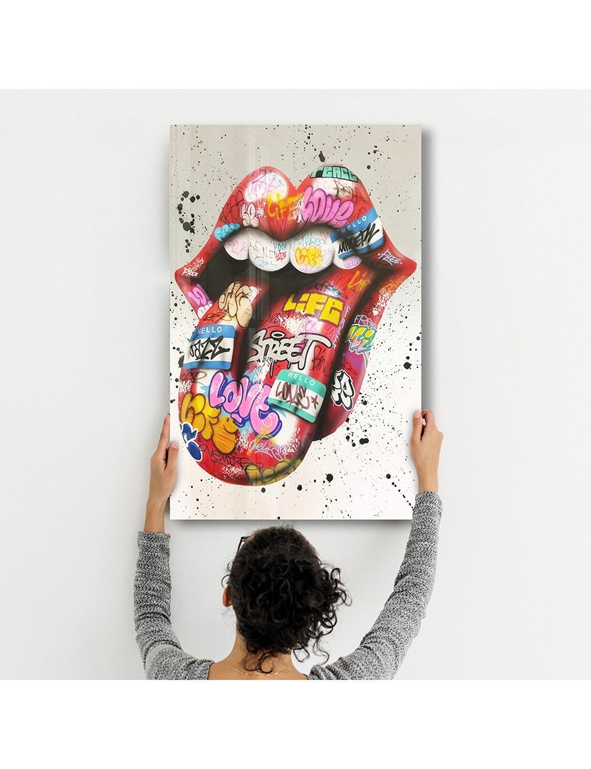 Pintura Vidro Temperado Rolling Stones Graphite