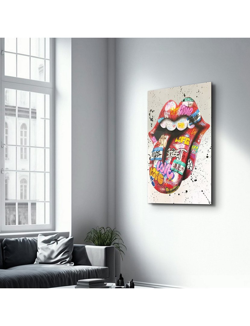 Pintura Vidro Temperado Rolling Stones Graphite