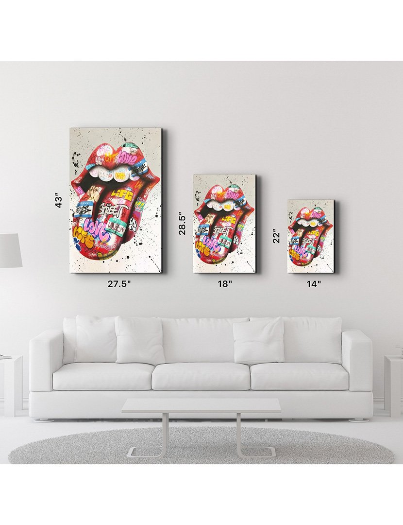 Pintura Vidro Temperado Rolling Stones Graphite