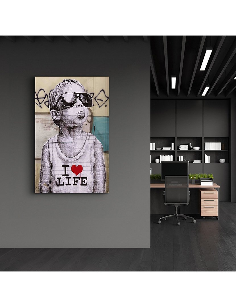 Pintura Vidro Temperado I Love Live