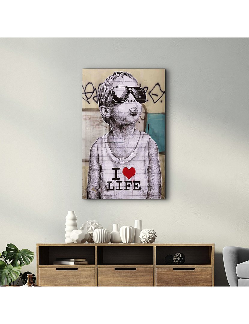 Pintura Vidro Temperado I Love Live