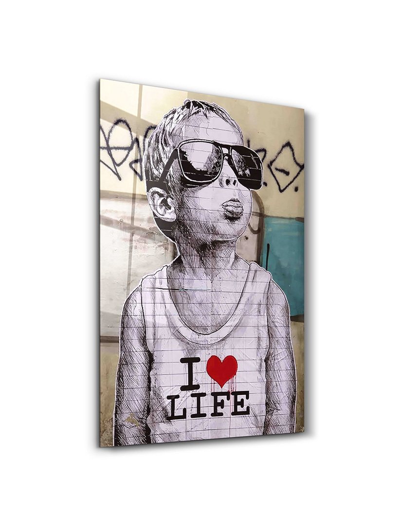 Pintura Vidro Temperado I Love Live