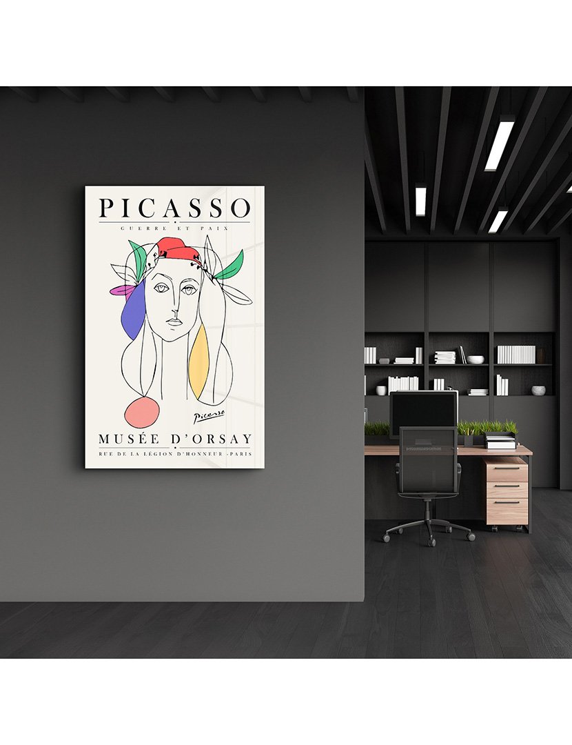 Pintura Vidro Temperado Picasso Guerre et Paix