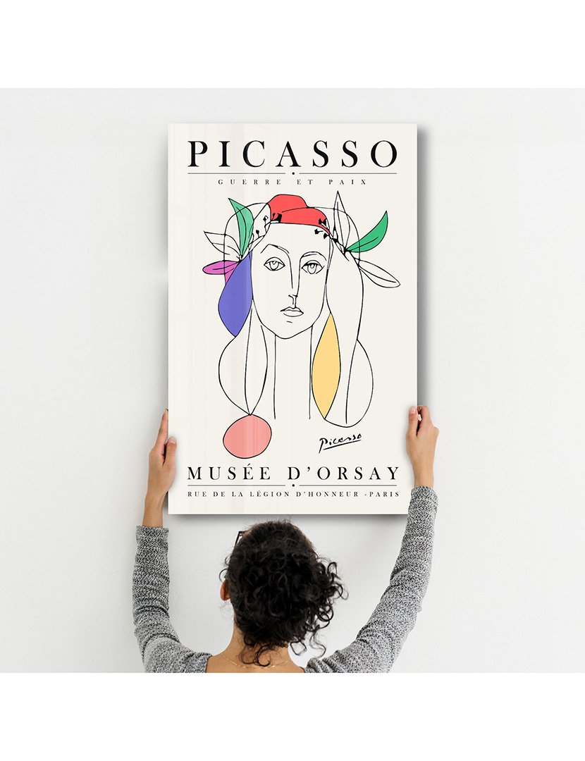 Pintura Vidro Temperado Picasso Guerre et Paix