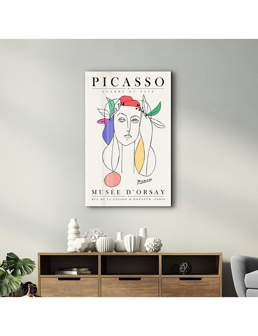 Pintura Vidro Temperado Picasso Guerre et Paix