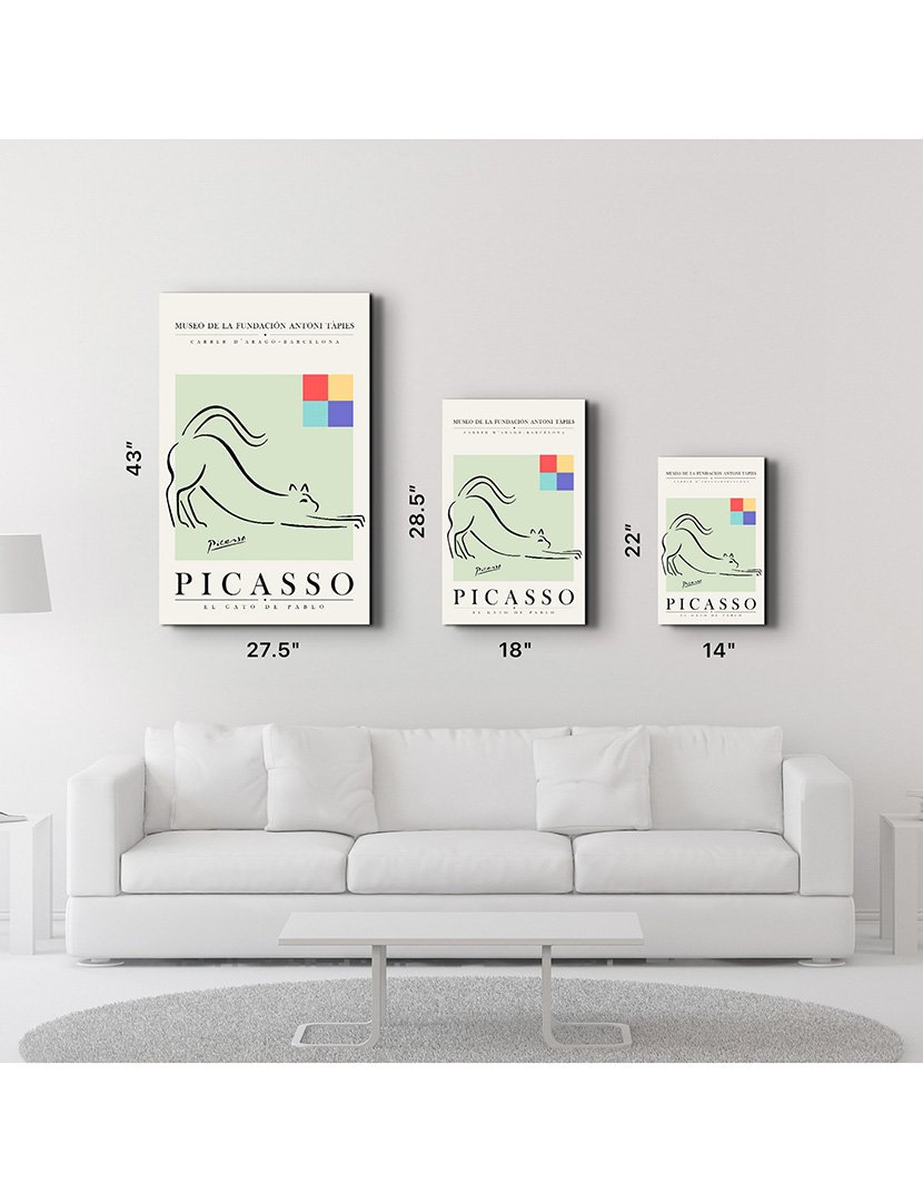 Pintura Vidro Temperado Picasso El Gato de Pablo