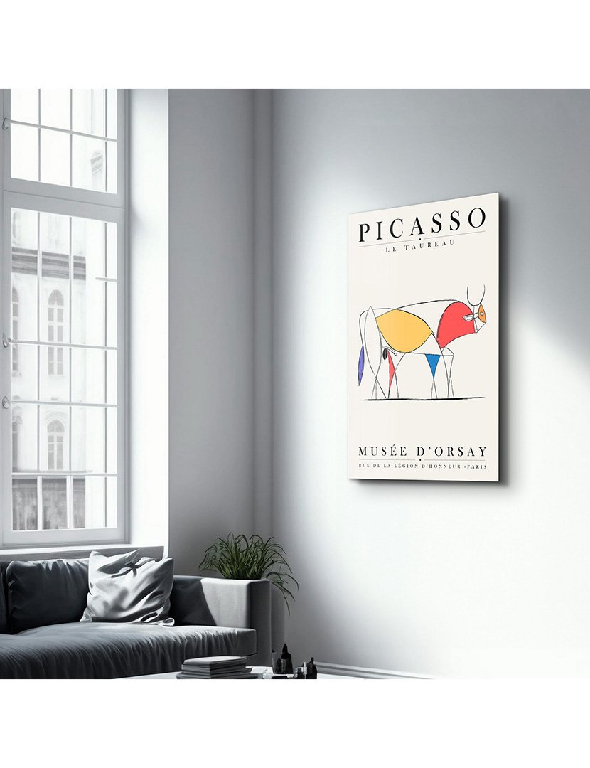 Pintura Vidro Temperado Picasso Le Taureau