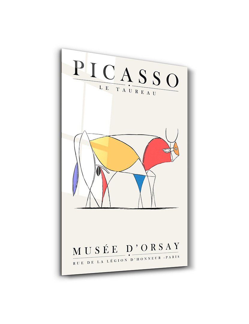 Pintura Vidro Temperado Picasso Le Taureau
