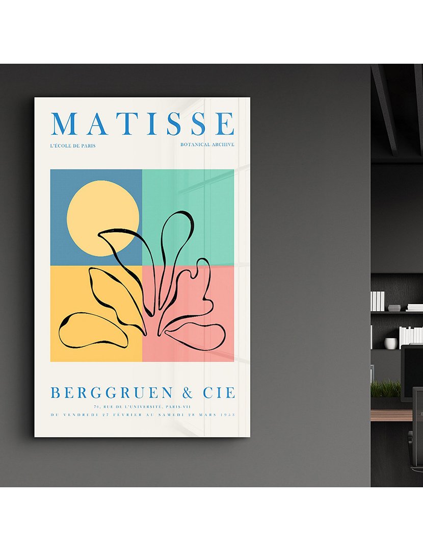 Pintura Vidro Temperado Matisse Botanical Archive
