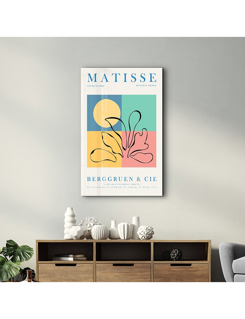 Pintura Vidro Temperado Matisse Botanical Archive
