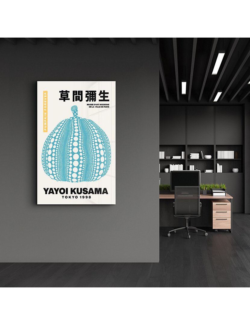 Pintura Vidro Temperado Yayoi Kusama Pumpkin Forever
