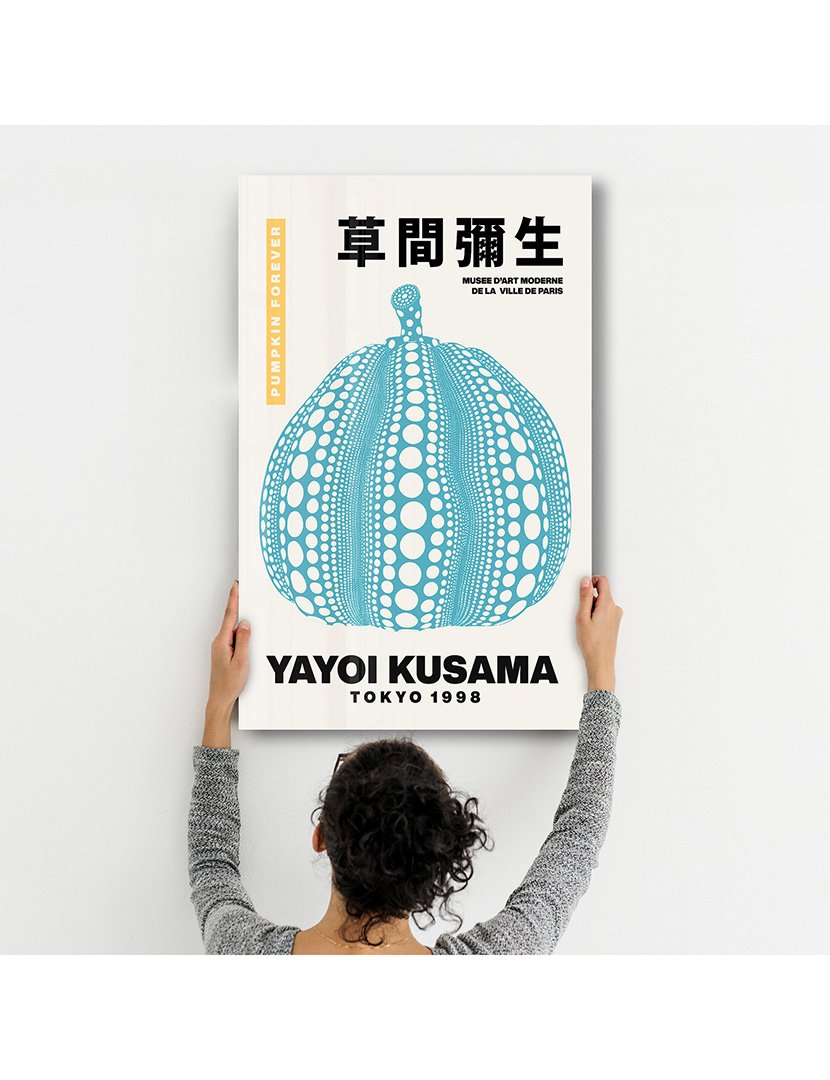 Pintura Vidro Temperado Yayoi Kusama Pumpkin Forever