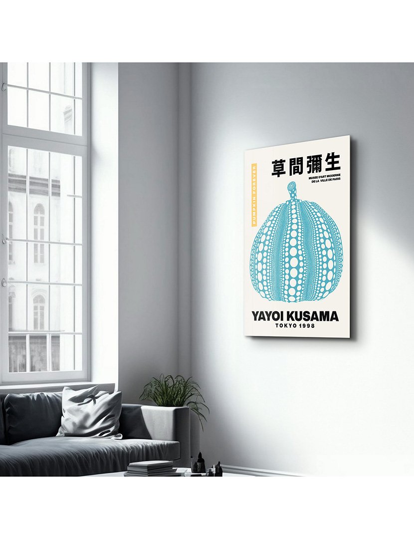 Pintura Vidro Temperado Yayoi Kusama Pumpkin Forever