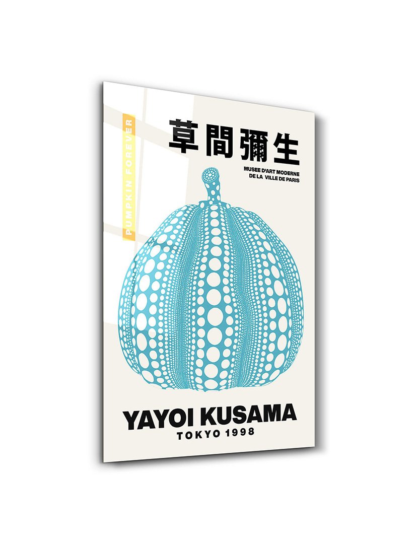 Pintura Vidro Temperado Yayoi Kusama Pumpkin Forever