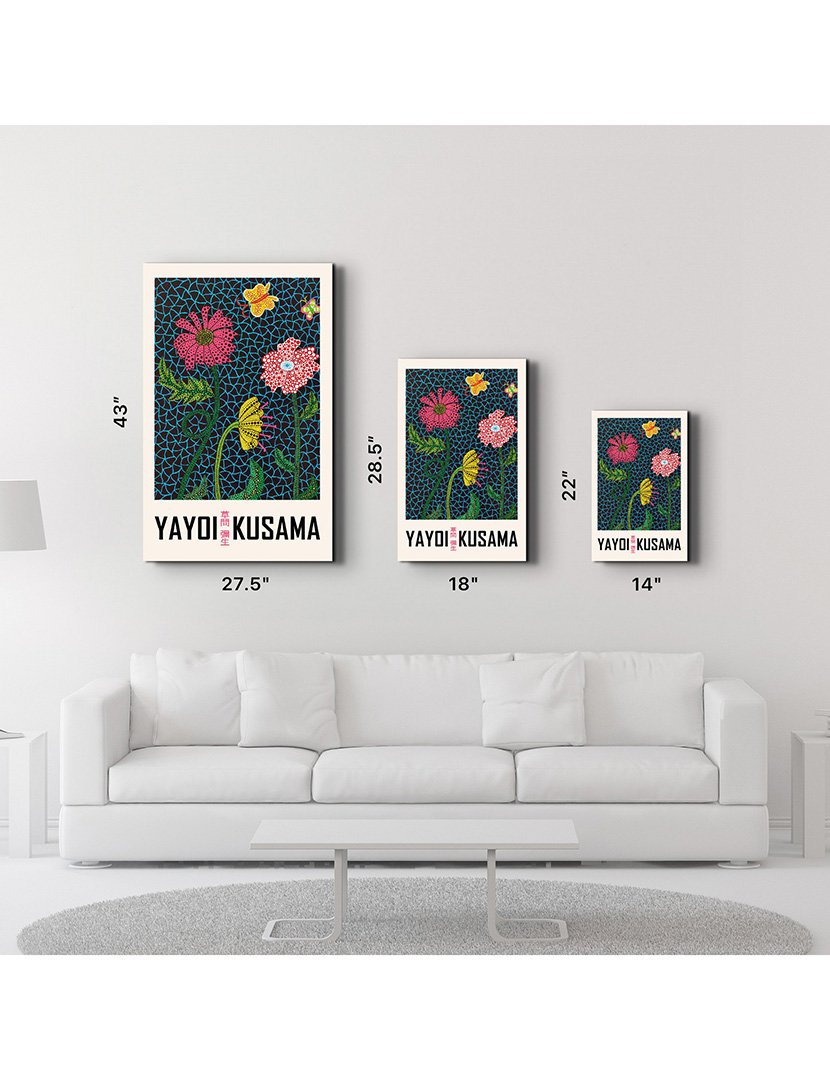 Pintura Vidro Temperado Yayoi Kusama Flowers