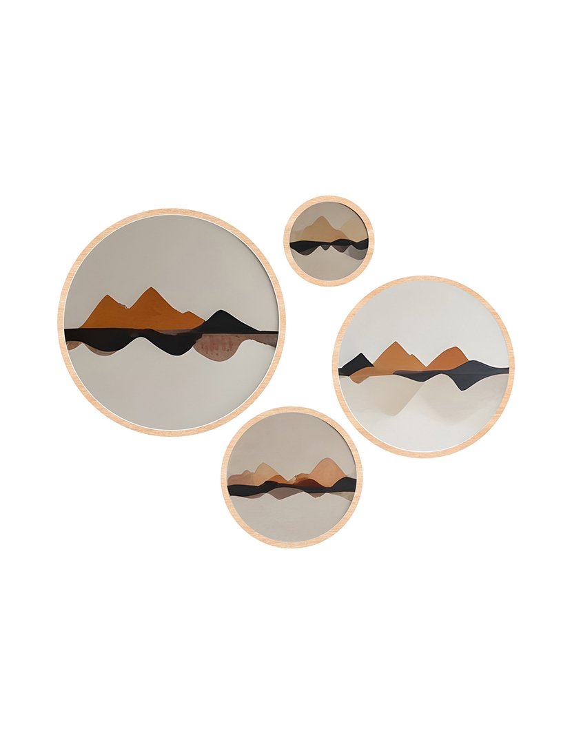 Conjunto 4 Quadros MDF Emoldurados Mountains